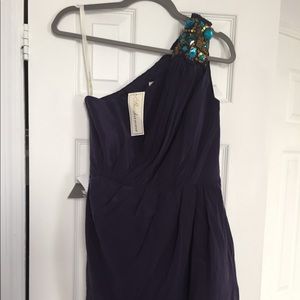 NWT Shoshanna eggplant one shoulder dress size 6.